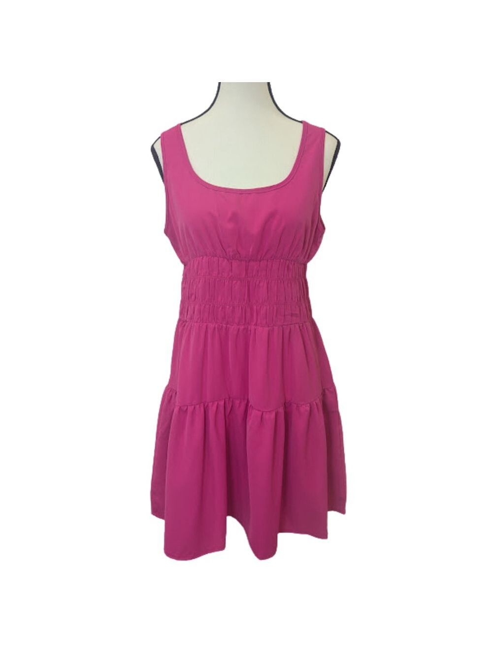 Hot Pink Tiered Cover-Up Vacation Dress | Beachsissi NWT | Resortwear Size M